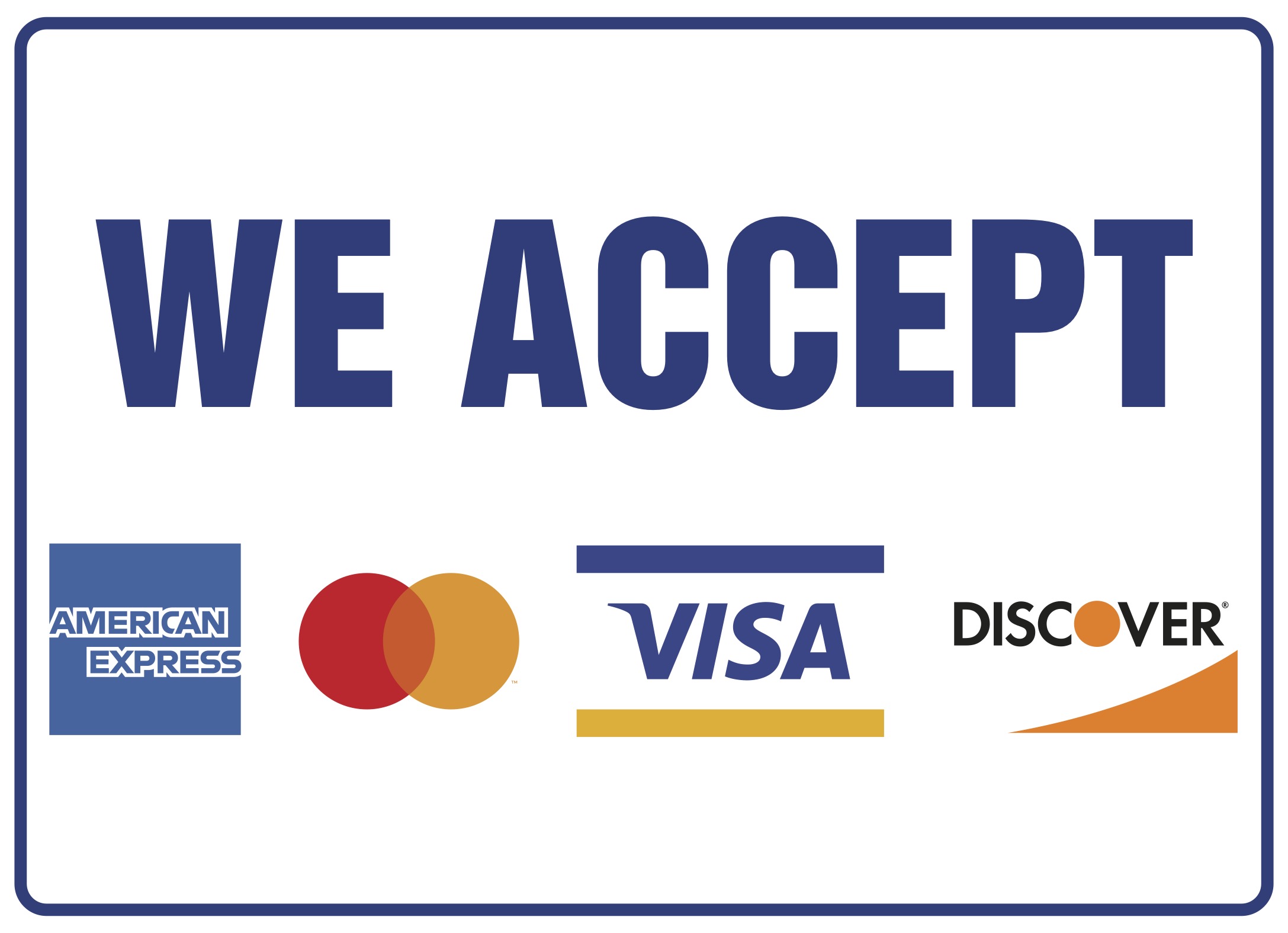 Credit Cards Accepted